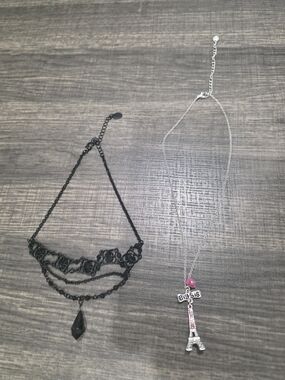 Claire's Silver Eiffel Tower 'Big Sis' Necklace with Pink and Silver Accents
